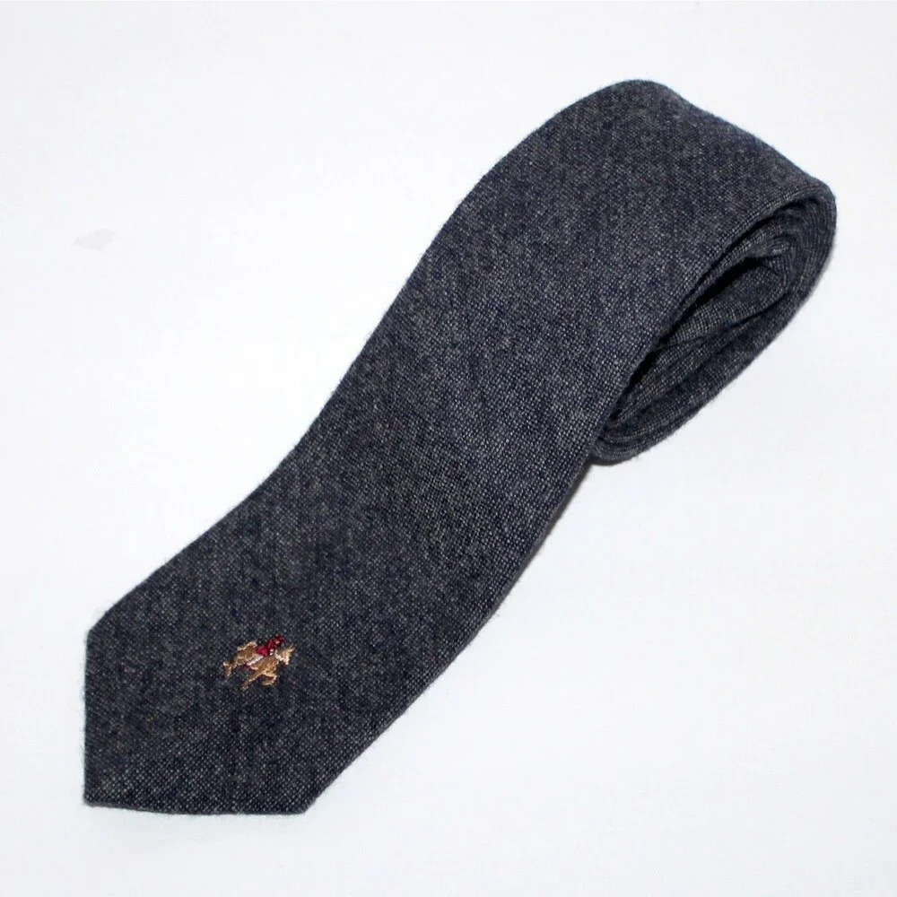 Vintage Saddlebred Necktie Lancashire Saxony Wool gray horse